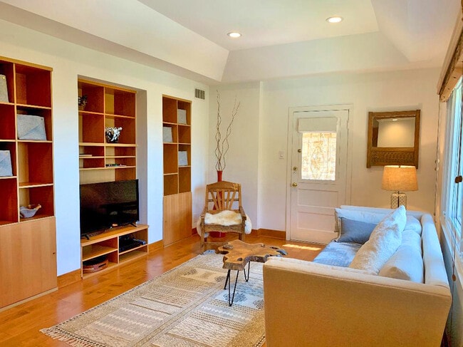 Built-in Living Room Bookcases & Dutch Door