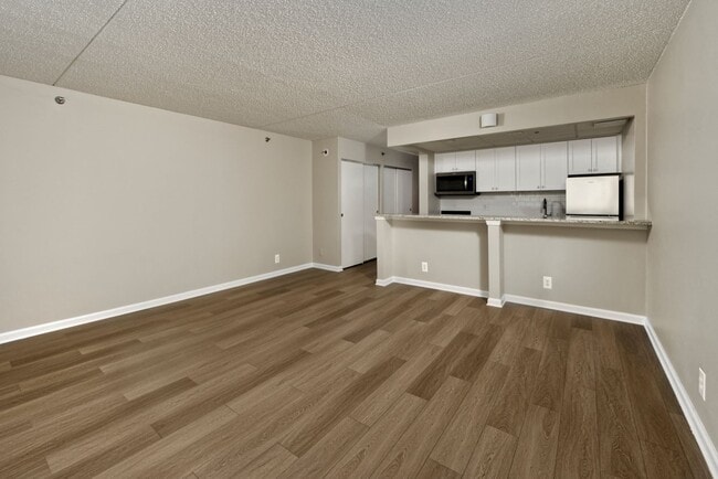 One-bedroom apartment living and dining area