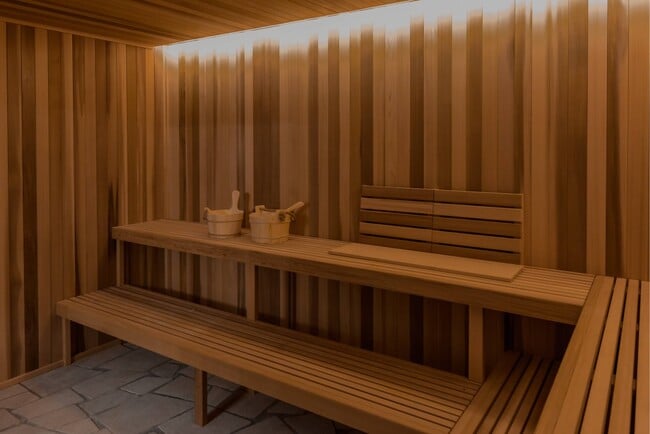 Sauna at The Hallon II apartments in Hopkins, MN