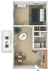 Junior One Bedroom, 400 sqft