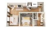 3D Floorplan - Unit S1_Scheme A