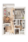 The Roosevelt Arlington Commons- A1B Floorplan
