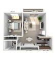 1 bedroom, 1 bathroom apartment home