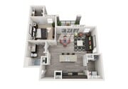 1x1 floor plan The Cooper 202