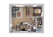 Apartamento de esquina de 1 dormitorio reformado