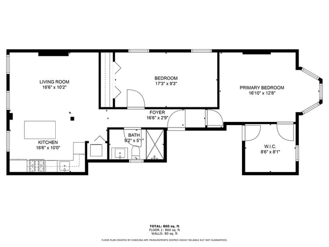 860 square feet - 393 Baldwin Ave Unit 2F
