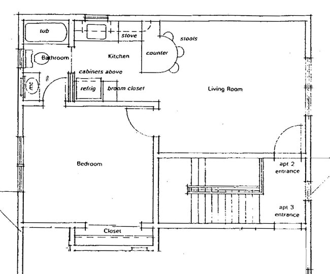 Unit Floor Plan - 434 Hillsdale Ave Unit C
