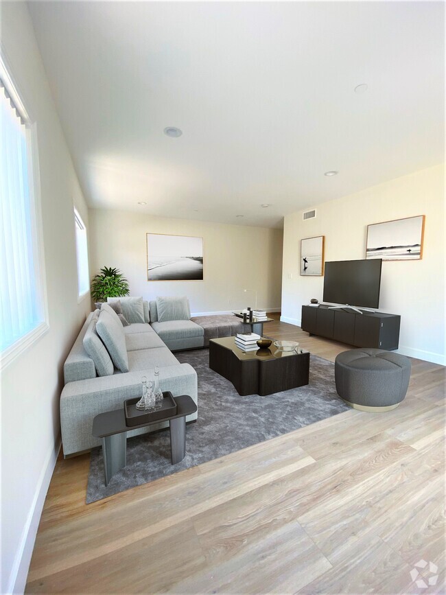 Staged living room - Holt Apartments