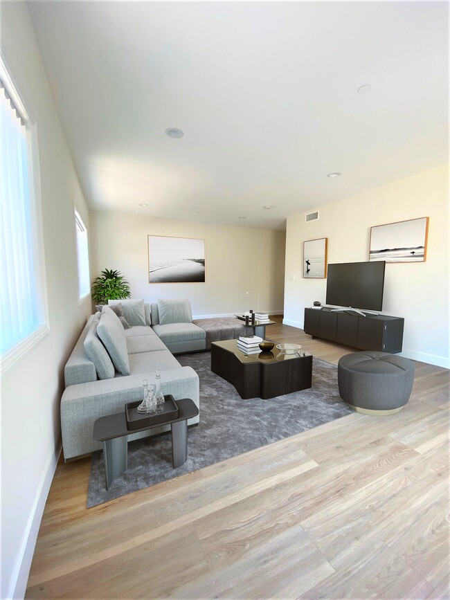 Staged living room - Holt Apartments