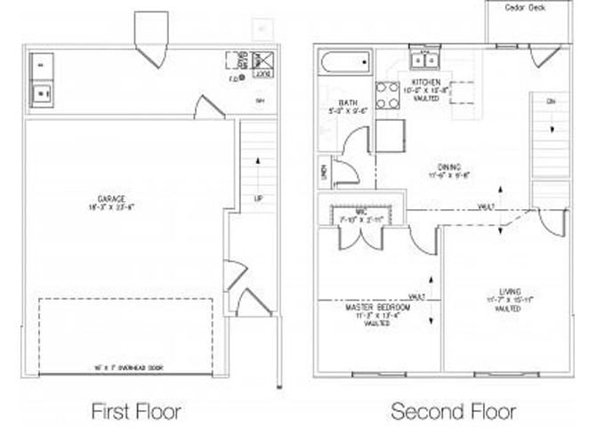 Floor Plan - 1 Bedroom Townhome with Patio