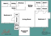 Two Bedroom Two Baths 1140 sqft