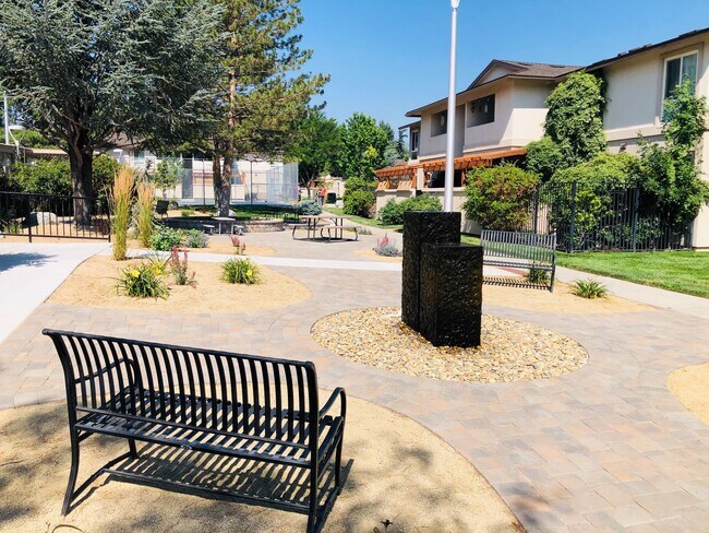 Clubhouse with New Fountain and Picnic Area