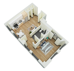 1 Bedroom, 1 Bathroom- B