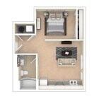 1 dormitorio / 1 baño A2 557 pies cuadrados