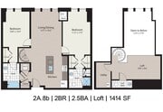 2BD/2.5BA Loft