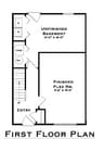 Explore the potential of this first-floor layout with flexible living spaces.