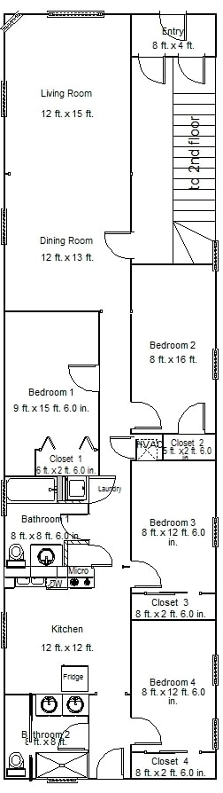 Photo - HUGE Condo Quality 4bed/2bath in Hot Wicker Park! Central Air! In-Unit Laundry! Deck! FREE Internet! Unit 1