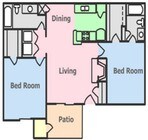 2 habitaciones y 2 baños