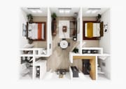 Two Bedroom B | 2 Bedroom/1 Bath.