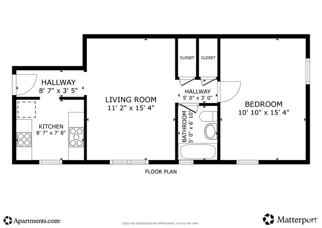 1BR, 1BA - 580SF