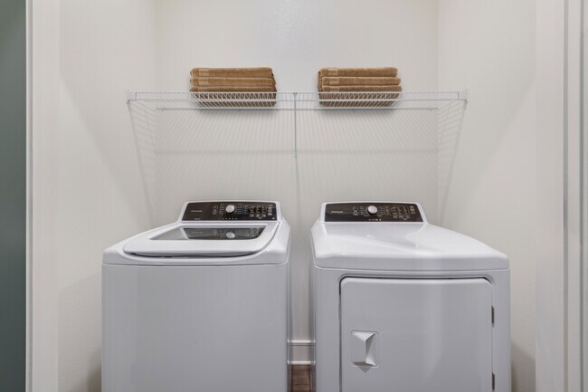 Simplify your routine with a washer and dryer inside your home.