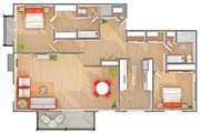 B6 | 2-Bedroom Floorplan