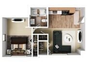 One Bedroom, 475 sqft