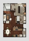 One Bedroom 712 sq ft