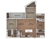 Floor plans are artist’s rendering. All dimensions are approximate. Actual product and specifications may vary in dimension or detail. Not all features are available in every apartment. Prices and availability are subject to change.