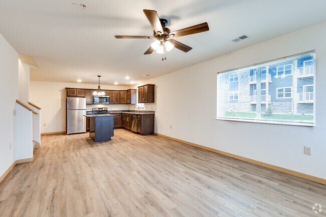Townhouse - 3BR, 2.5Bath- 1778SF - Living Room and Kitchen