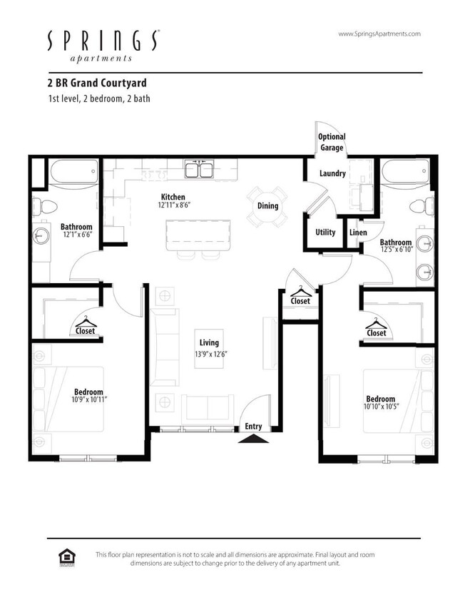 Floor Plan - 2 BR Grand Courtyard