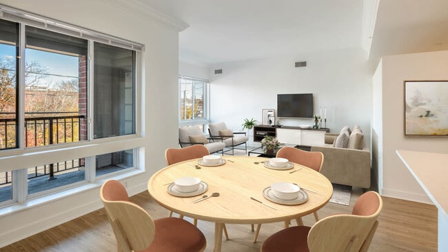 Living Room with Balcony and Hard Surface Flooring - Watertown Square