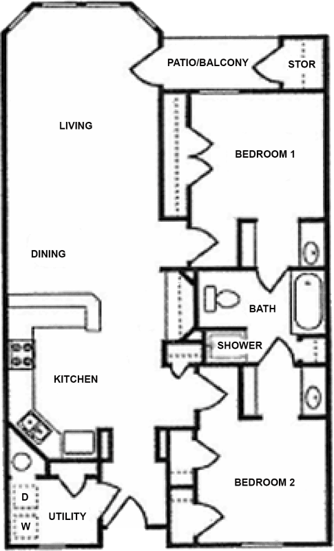 2x1 Tub Shower - Stone Brook Seniors