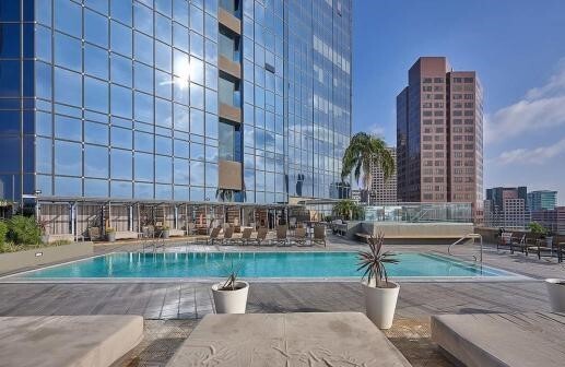 High Rise Pool Deck w/ View DTLA - 1100 Wilshire Blvd Condo Unit 2308