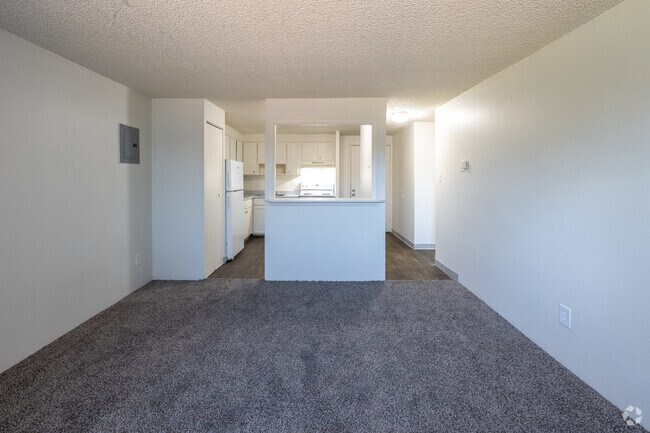 2BR, 2BA - 845SF - Living Room & Kitchen