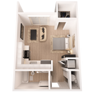 The Luna | Studio | 424+ Square Feet