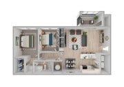 2 Bedroom | 1 Bath | 818 SF