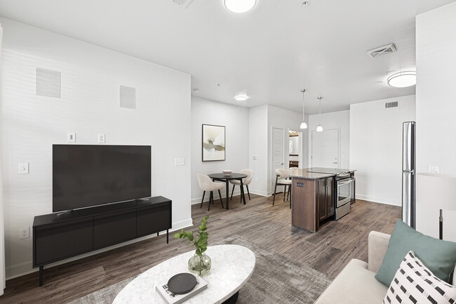 Refreshed Finishes living room with hard surface flooring