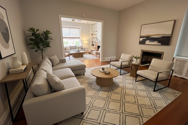 Living room with decorative fireplace - 1809 Spruce St