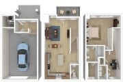 1 Bedroom, 1.5 Bathroom Townhome