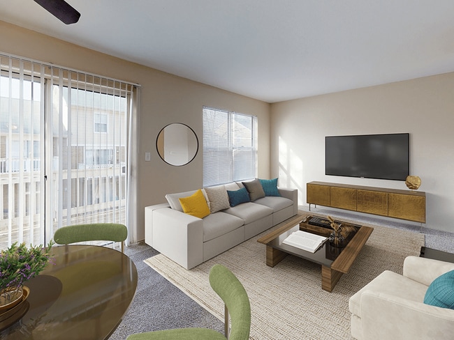 Spacious Living Room - The Bronco Club Apartments