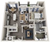 Floor plans are artist’s rendering. All dimensions are approximate. Actual product and specifications may vary in dimension or detail. Not all features are available in every apartment. Prices and availability are subject to change.