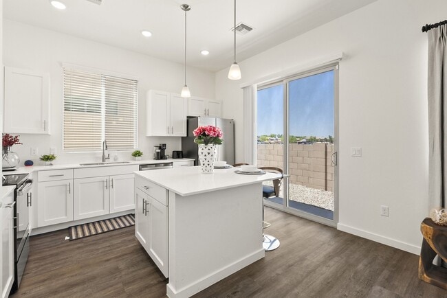 Cocina en plano de planta Tortolita de dos habitaciones - Casitas on Catalina