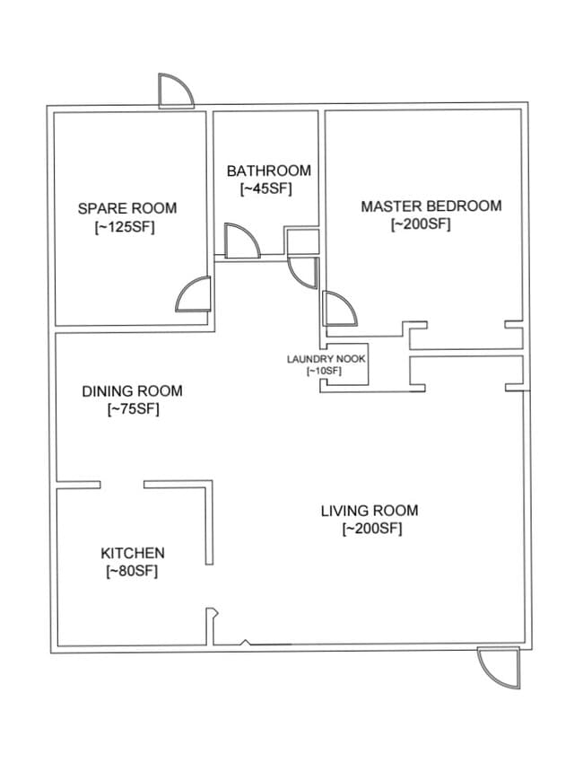 Floor Plan - 3137 Pearl Street Rd Unit Apt 2