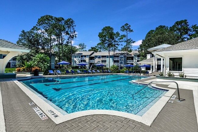 Resort Style Pool Overlooking Lake