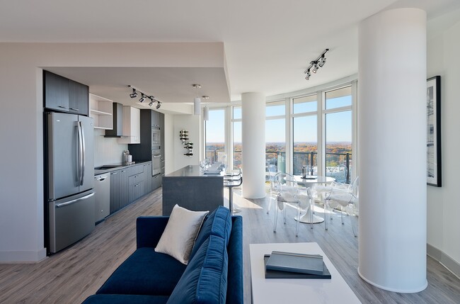 Open concept floorplan with floor-to-ceiling windows - Adaire Apartments