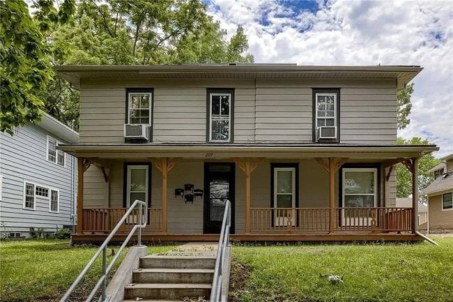 available rental is bottom right of building in this image - 207 E Cedar St Apartments Unit #1