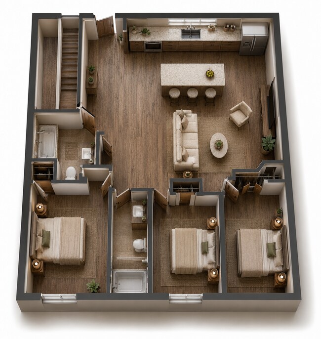 Photo - 3 Bedroom, 2 Bath Apartment Home in Othello Unit A201