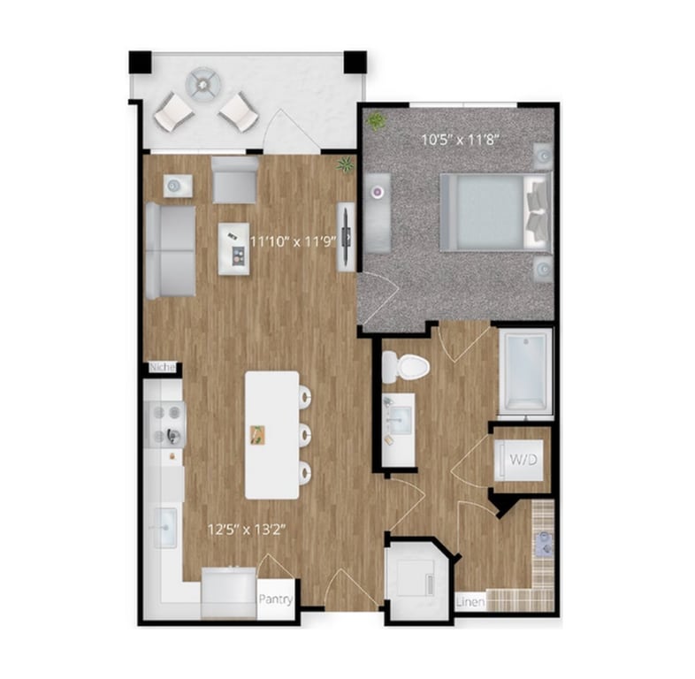 Explore this elegant urban apartment layout for modern city living. - A1