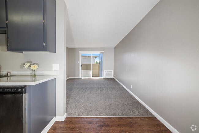 View from breakfast nook to living room